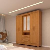 Guarda Roupa Casal Bolívia Com Espelho 6 Portas 100% Mdf Linhamobília Cinamomo - 1