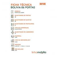 Guarda Roupa Casal Bolívia Com Espelho 6 Portas 100% Mdf Linhamobília Cinamomo
