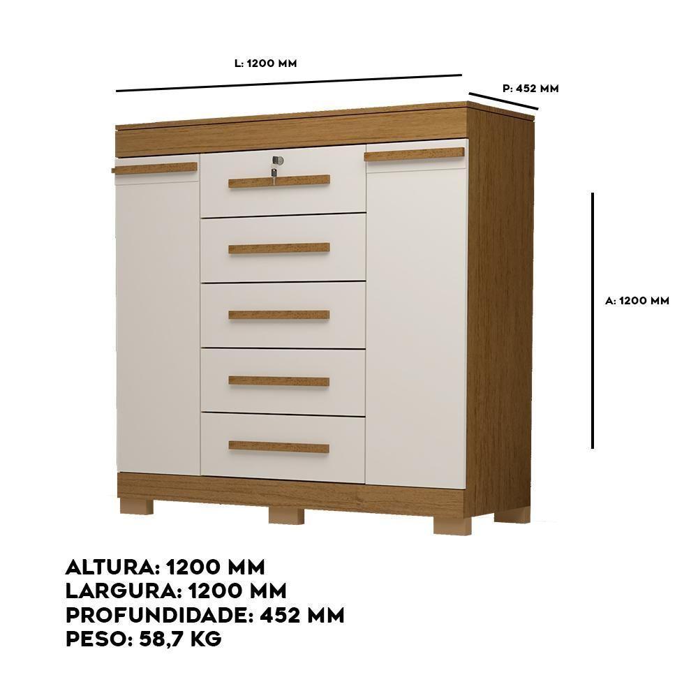 Cômoda Turquia 100% Mdf Linhamobília Cinamomo Off White - 4