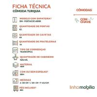 Cômoda Turquia 100% Mdf Linhamobília Cinamomo Off White - 5