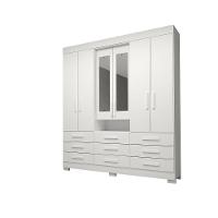 Guarda Roupa Casal Bolívia Com Espelho 6 Portas 9 Gavetas 100% Mdf Linhamobília Branco - 5