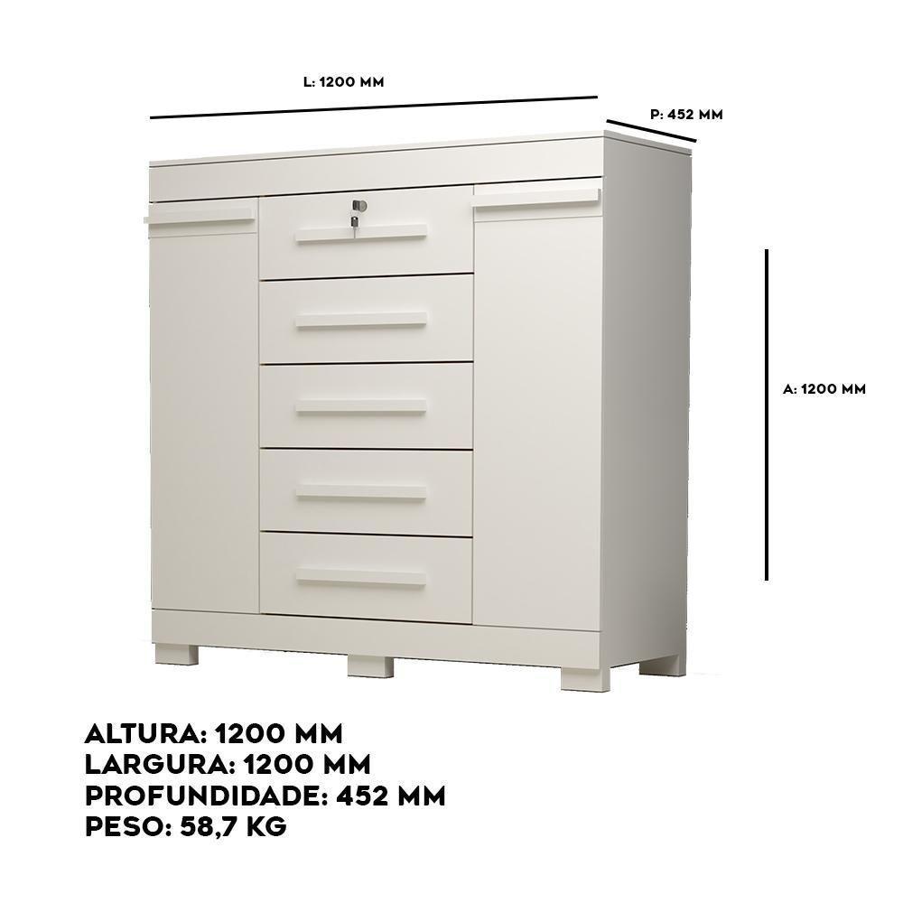 Cômoda Turquia 100% Mdf Linhamobília Branco - 4