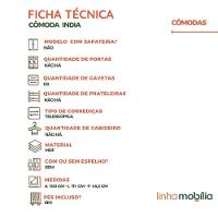 Cômoda Índia 08 Gavetas 100% Mdf Linhamobília Cinamomo Off White - 4
