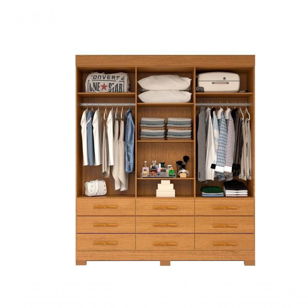 Guarda Roupa Casal Bolívia Com Espelho 6 Portas 9 Gavetas 100% Mdf Linhamobília Cinamomo - 5