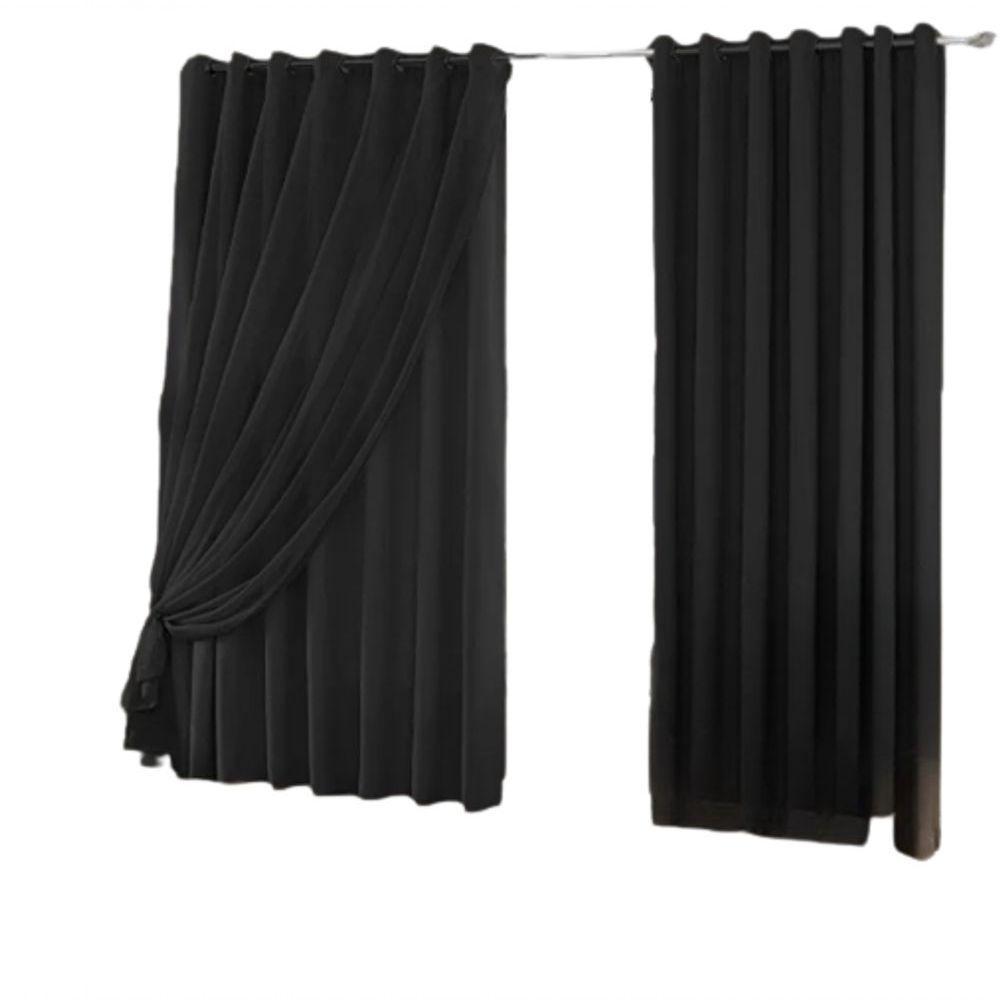 Cortina Blackout Com Voil 5,00x2,50 Para Trilho Duplo - 1