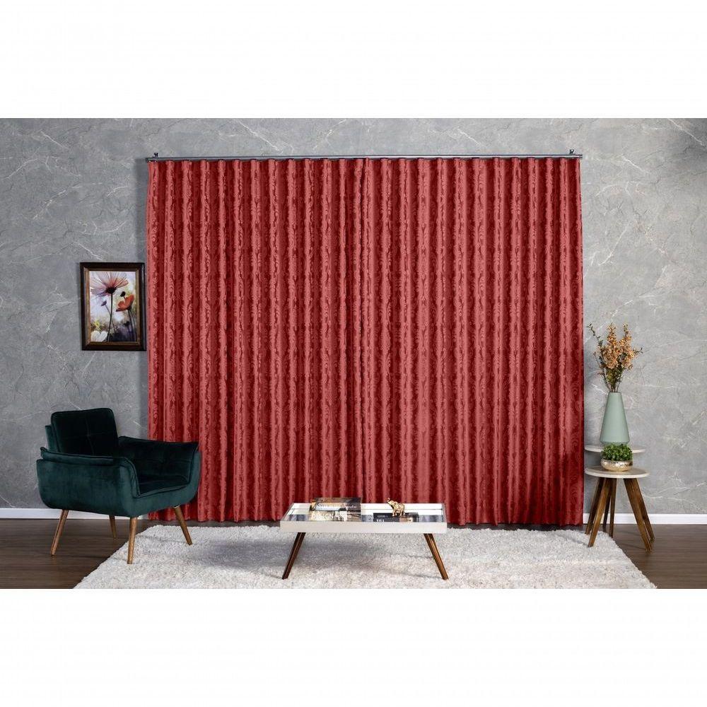 Cortina Jacquard 4,00x2,50 Para Trilho Suíço rosê-rosa - 2