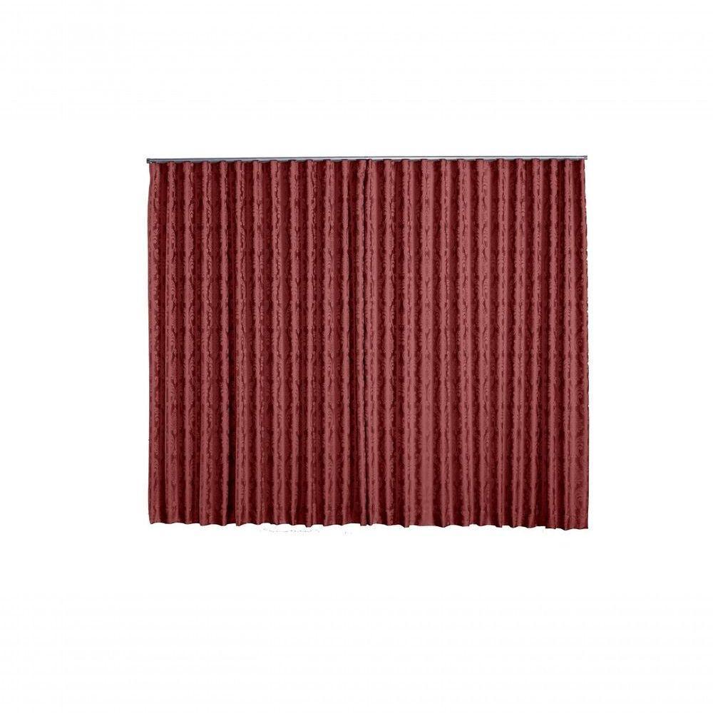 Cortina Jacquard 5,00x2,50 Para Trilho Suíço vermelho - 1