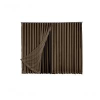 Cortina Microfibra Com Voil 2,80x2,30 Para Trilho Duplo marrom-escuro - 1