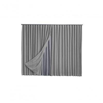 Cortina Microfibra Com Linho 2,80x1,80 Para Trilho Suíço cinza