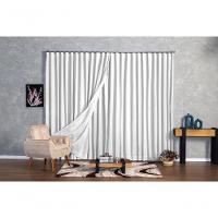 Cortina Microfibra Com Linho 2,80x2,80 Para Trilho Duplo branco - 3