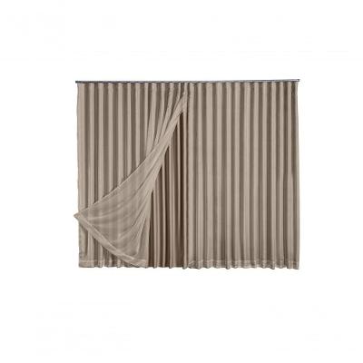 Cortina Microfibra Com Voil 2,80x1,80 Para Trilho Duplo