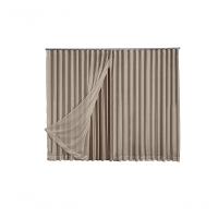 Cortina Microfibra Com Voil 2,80x1,80 Para Trilho Duplo avelã - 1
