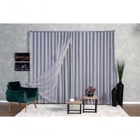 Cortina Blackout Com Voil 2,80x2,50 Para Trilho Suíço gelo - 1