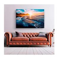 Quadro Paisagens e Natureza Amazing Beautiful Sunset C- Moldura Marrom Tamanho 120 X 80cm - 1