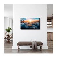 Quadro Paisagens e Natureza Amazing Beautiful Sunset C- Moldura Marrom Tamanho 120 X 80cm - 2