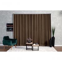 Cortina Blackout Com Voil 5,00x2,70 Para Trilho Suíço marrom-escuro - 2