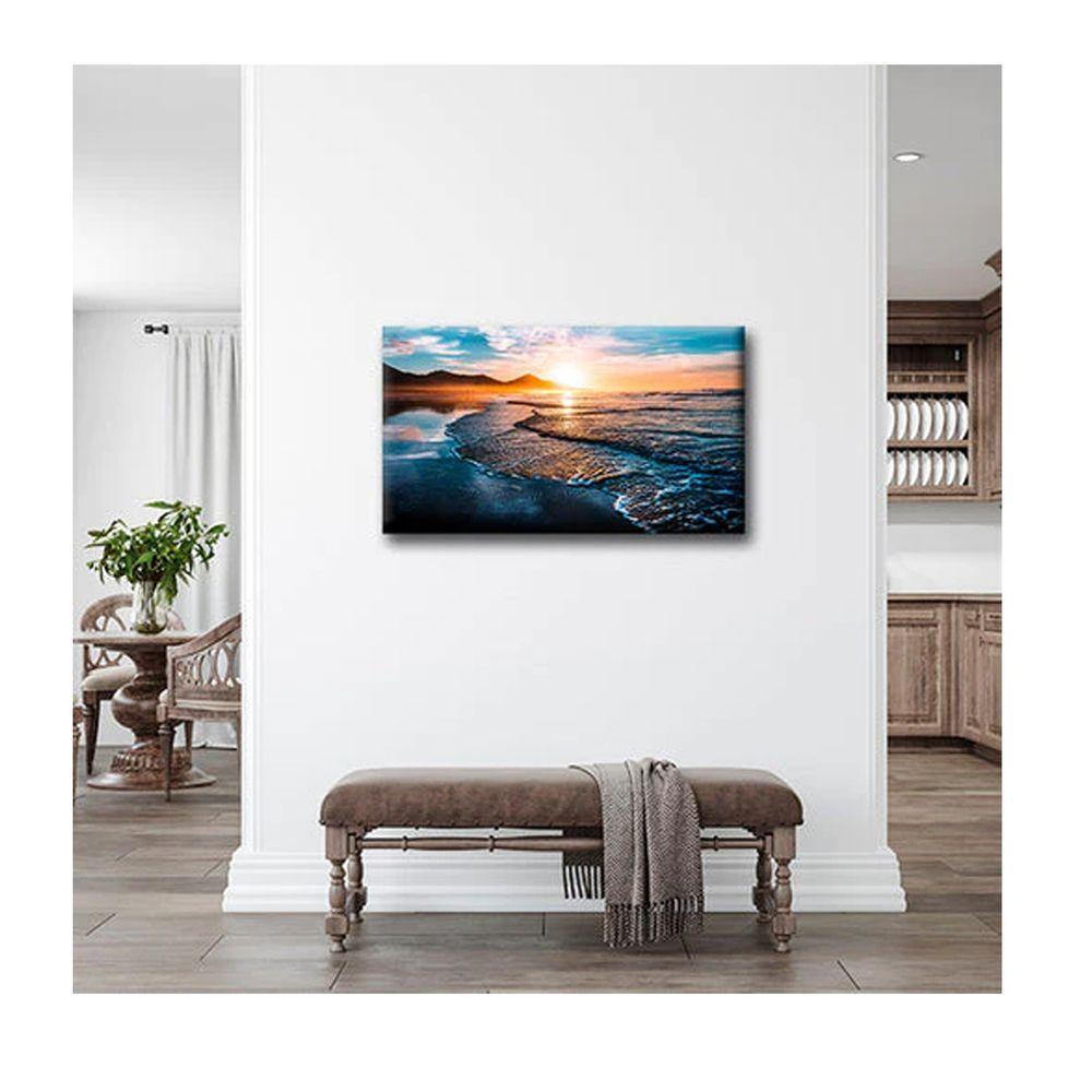Quadro Paisagens e Natureza Amazing Beautiful Sunset C- Moldura Marrom e Vidro Tamanho 90 X 60cm - 2