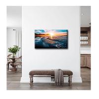 Quadro Paisagens e Natureza Amazing Beautiful Sunset C- Moldura Dourada e Vidro Tamanho 120 X 80cm - 2