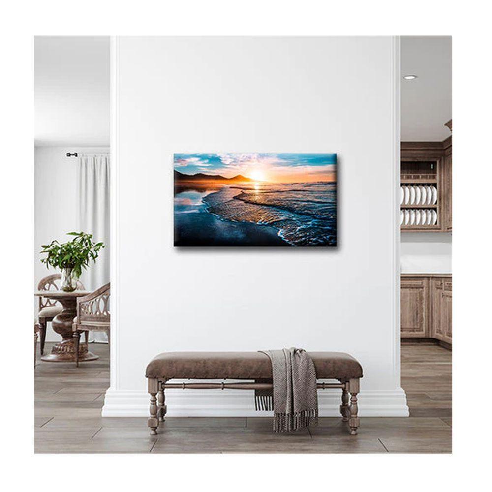 Quadro Paisagens e Natureza Amazing Beautiful Sunset C- Moldura Preta Tamanho 120 X 80cm - 2