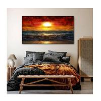 Quadro Paisagens e Natureza Beautiful Sunset C- Moldura Preta e Vidro Tamanho 120 X 80cm - 3
