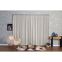 Cortina Microfibra Com Linho 5,00x2,50 Para Trilho Duplo palha - 2