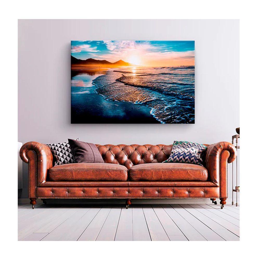 Quadro Paisagens e Natureza Amazing Beautiful Sunset C- Moldura Dourada Tamanho 120 X 80cm - 1