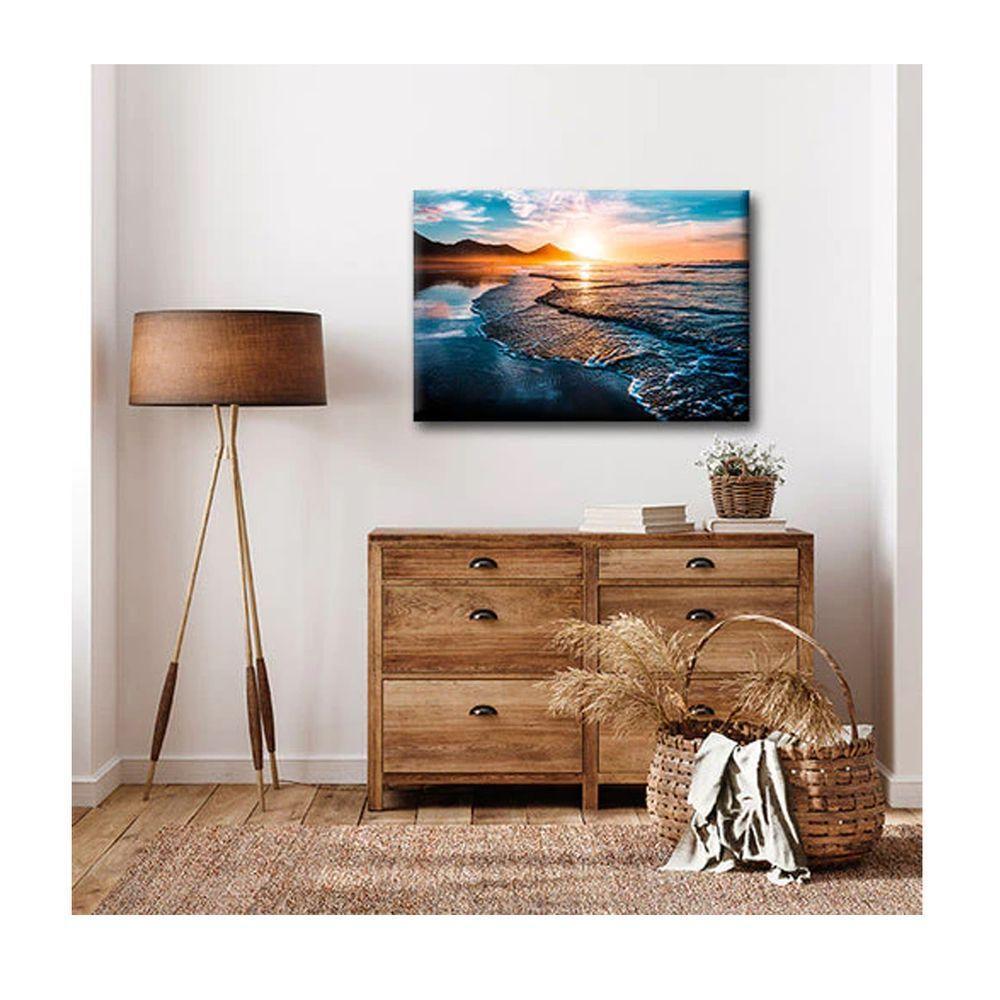 Quadro Paisagens e Natureza Amazing Beautiful Sunset C- Moldura Preta e Vidro Tamanho 100 X 70cm - 3