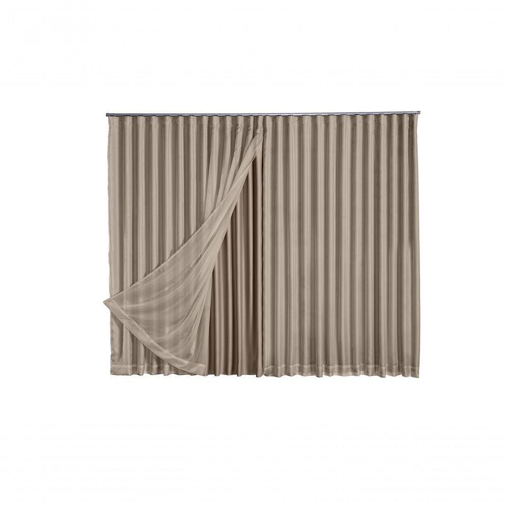 Cortina Microfibra Com Voil 2,80x2,30 Para Trilho Suíço - 1