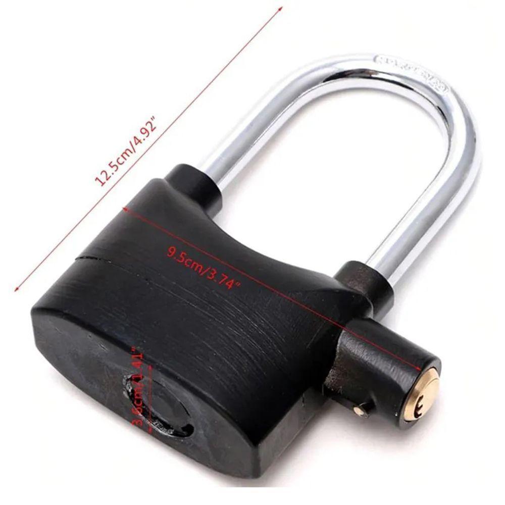 Cadeado Com Alarme Sirene 110db Som Alto Grande Anti Furto Segurança - 3