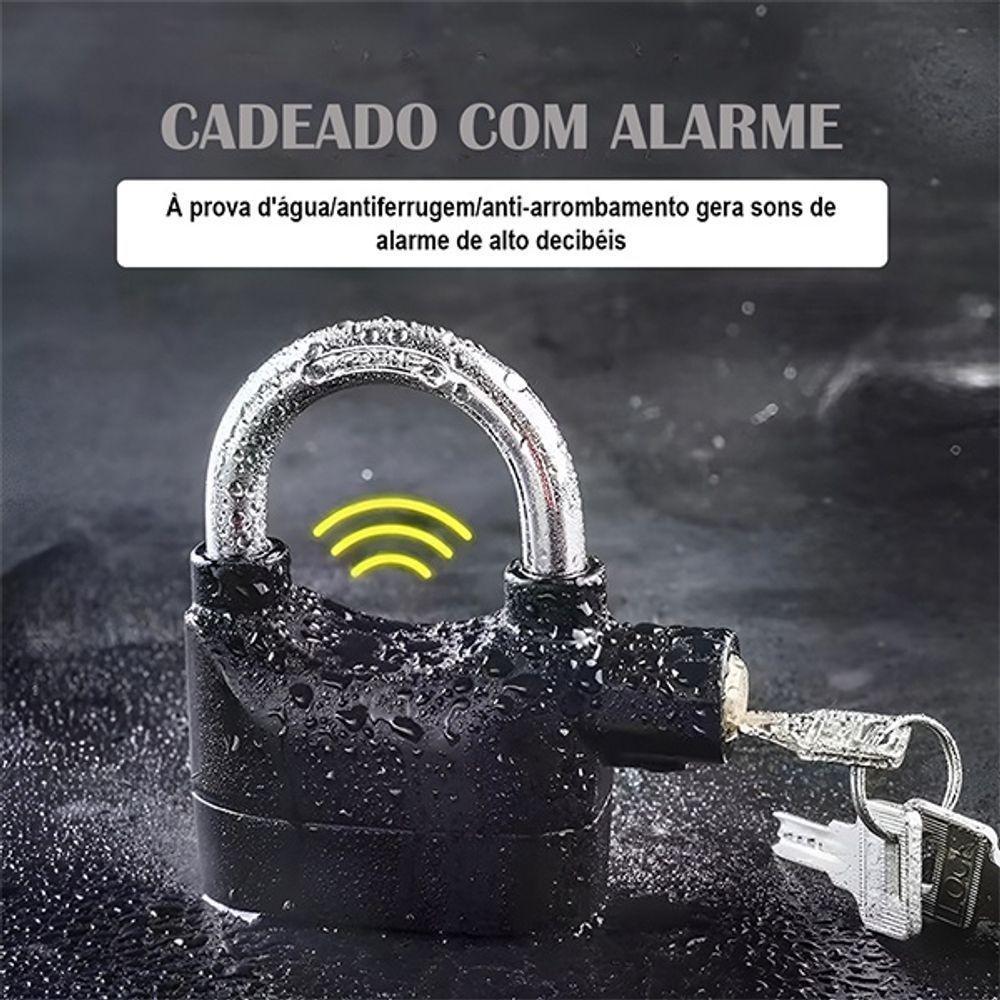 Cadeado Antifurto Com Alarme Sonoro 110db Trava De Segurança Para Casa Moto E Bicicleta - 2