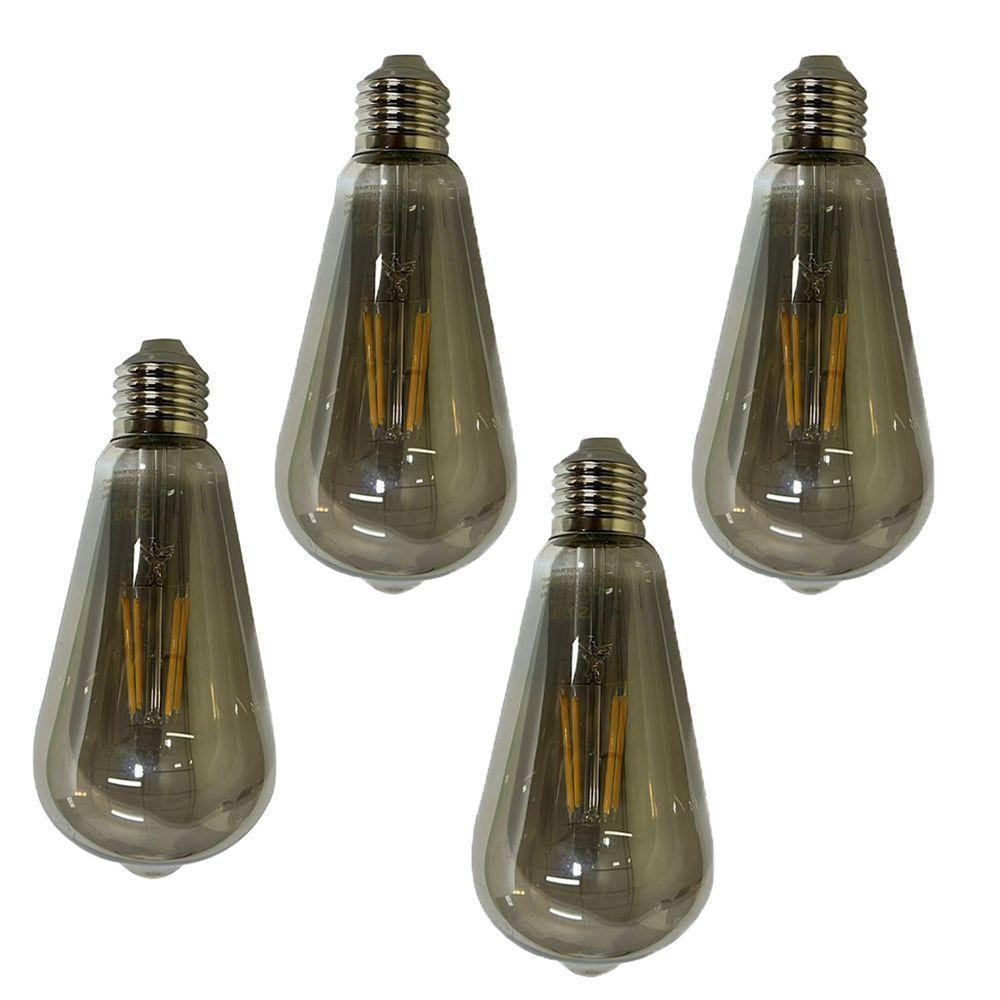 Lampada Led Multi Filamento Kit 4 Uni 30w Iluminaçao Casa Quarto Sala Varanda Garagem Ambiente Luz Branco Quente - 1