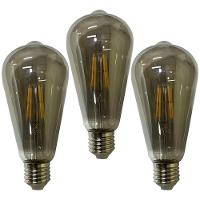 Lampada Led 30w Multi Filamento Fume Kit 3 Uni Iluminaçao Decoraçao Luz Casa Quarto Sala Varanda Ambiente Branco Quente - 1