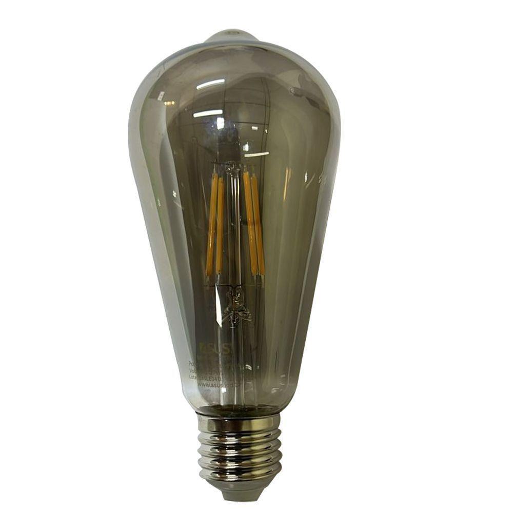 Lampada Led Multi Filamento Fume 30w Kit 2 Uni Iluminaçao Quarto Sala Casa Varanda Branco Quente - 4