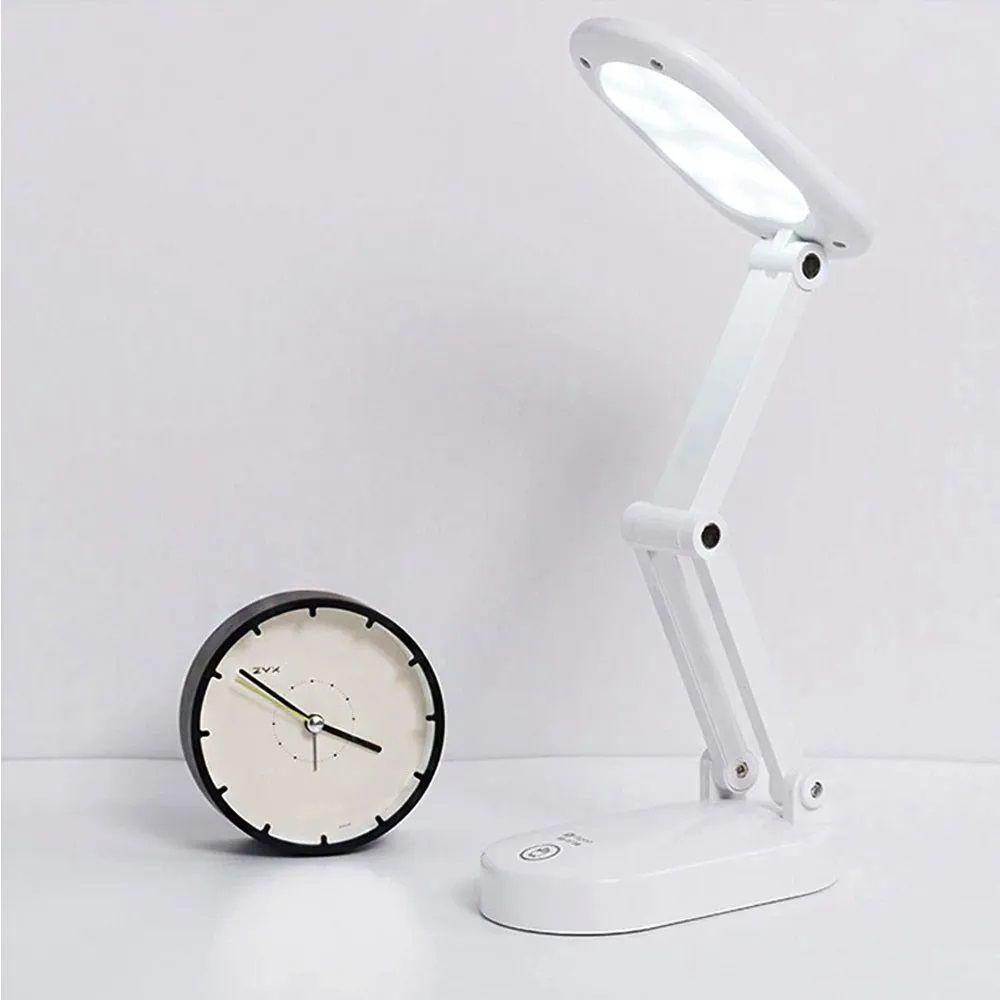 Luminaria De Mesa Touch Dobrável Abajur Sem Fio Led Articulada Recarregavel 3 Funções Iluminaçao Lampada - 2