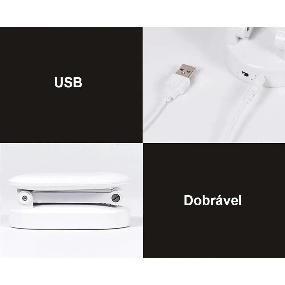 Luminaria De Mesa Touch Dobrável Abajur Sem Fio Led Articulada Recarregavel 3 Funções Iluminaçao Lampada - 6