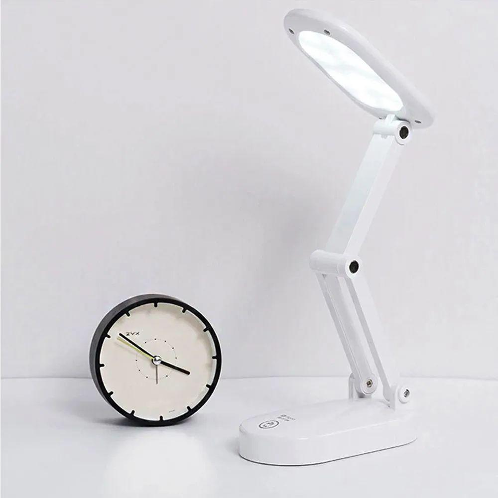 Luminaria De Mesa Touch Dobrável Abajur Sem Fio Lampada 3 Funções Led Articulada Iluminaçao Recarregavel - 6