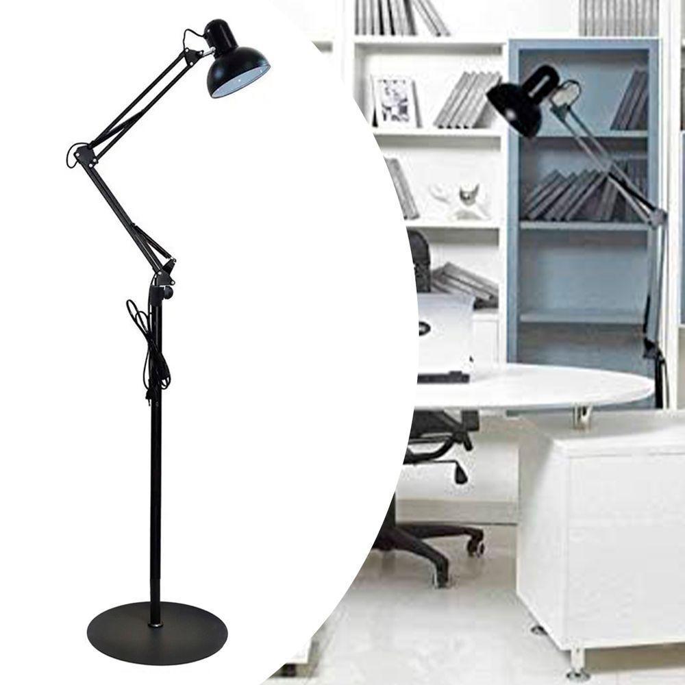 Luminaria Abajur Chao E27 Metal Articulada Iluminaçao Sofa Mesa Sala Trabalho Estudos Leitura Decoraçao - 1