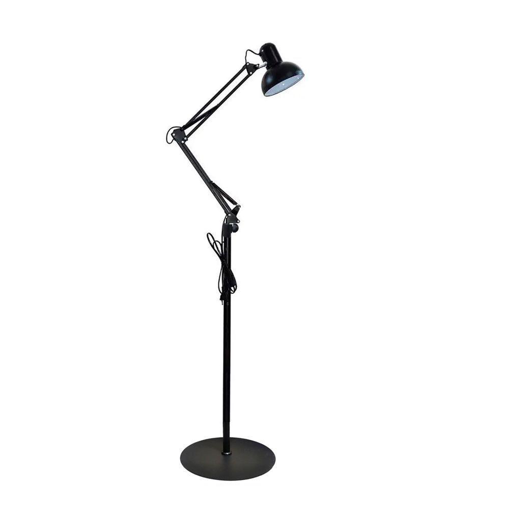 Luminaria Abajur Chao E27 Metal Articulada Iluminaçao Sofa Mesa Sala Trabalho Estudos Leitura Decoraçao - 8