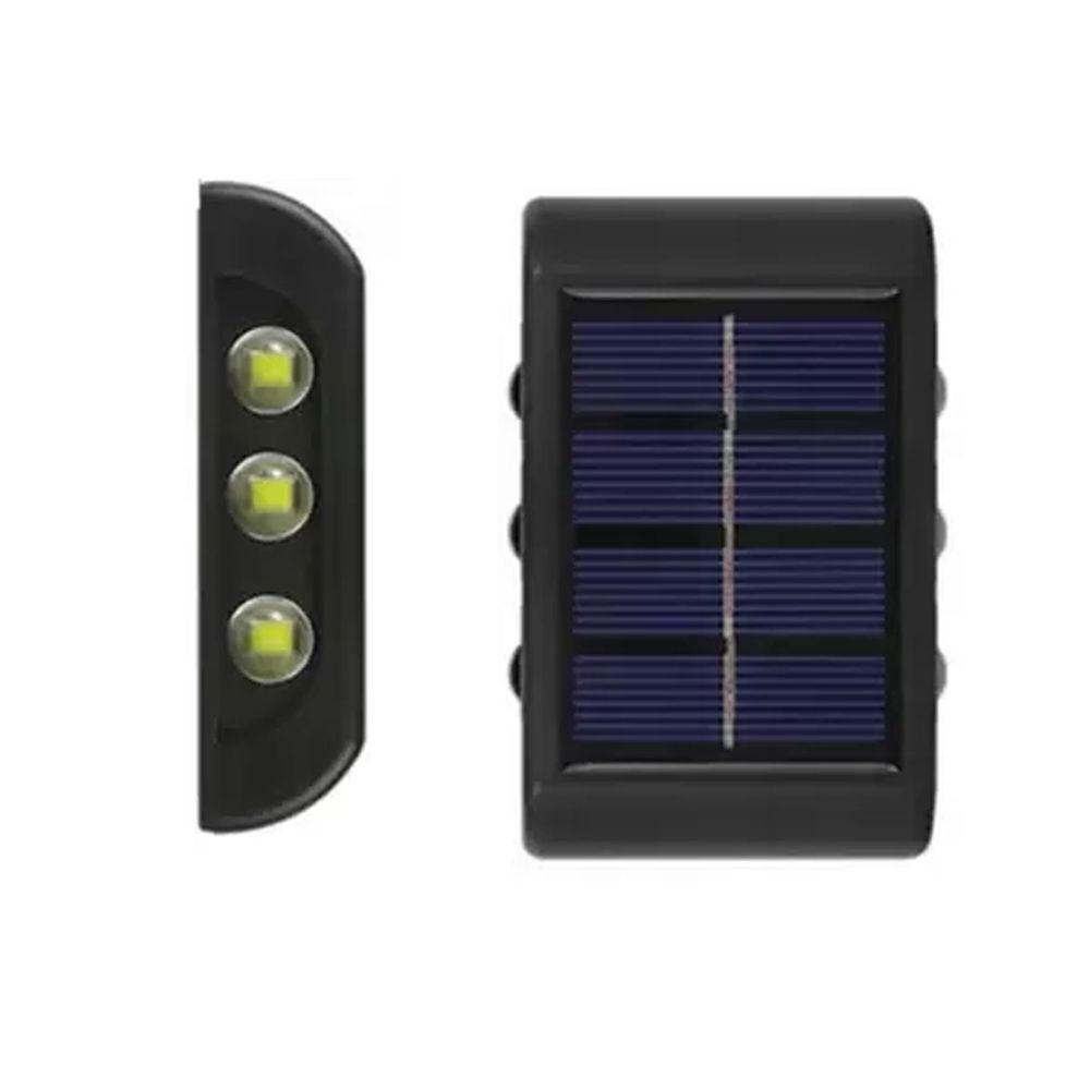 Luminaria Solar Led Spot Arandela 2 Uni Caminho Parede Balizador Iluminaçao Jardim Quintal Varanda Segurança Decoraçao - 2