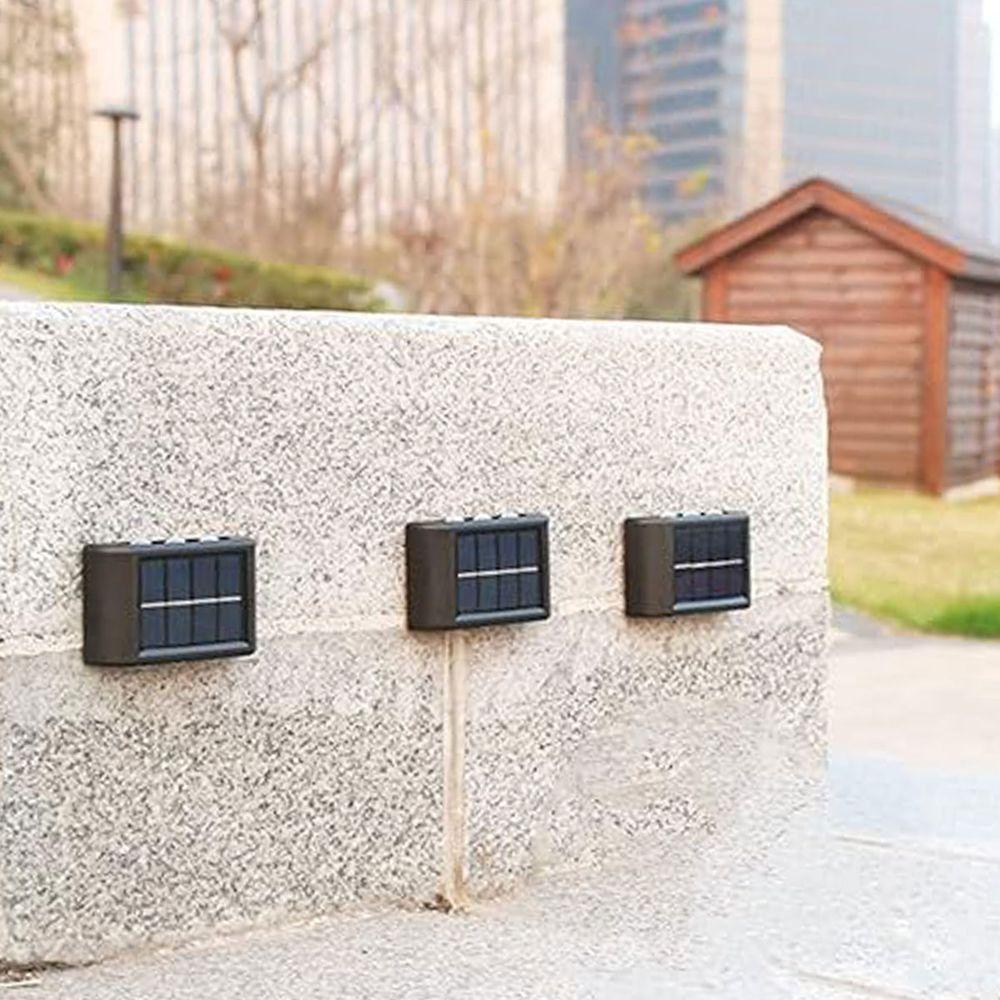 Luminaria Solar Led Spot Arandela 2 Uni Caminho Parede Balizador Iluminaçao Jardim Quintal Varanda Segurança Decoraçao - 6