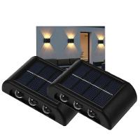 Luminaria Solar Led Spot Arandela 2 Uni Caminho Parede Balizador Iluminaçao Jardim Quintal Varanda Segurança Decoraçao - 1