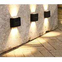 Luminaria Solar Led Spot Arandela 2 Uni Caminho Parede Balizador Iluminaçao Jardim Quintal Varanda Segurança Decoraçao - 8