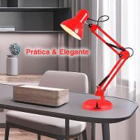 Luminária Pixar Lorben Abajur De Mesa Articulada Com Garra E Base Vermelho - 4