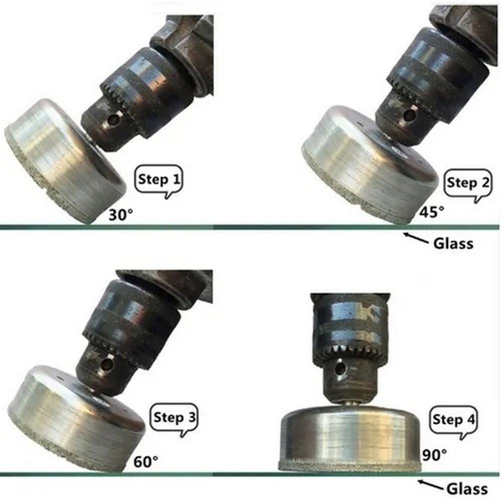 Kit 7 Brocas Diamantadas Serra Copo Vidro Mármore 10/25/40/55/70/80/100mm - 3
