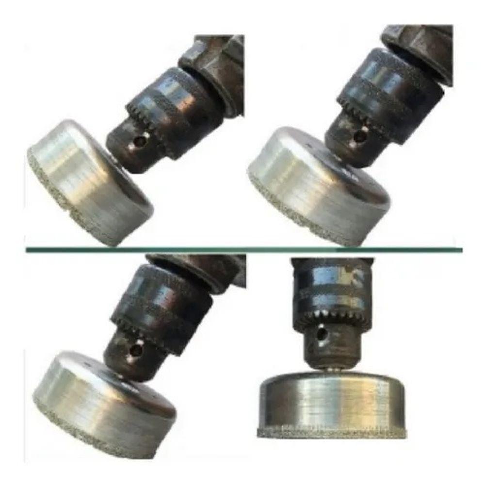 Kit 7 Brocas Diamantadas Serra Copo Vidro Mármore 10/25/40/55/70/80/100mm - 4