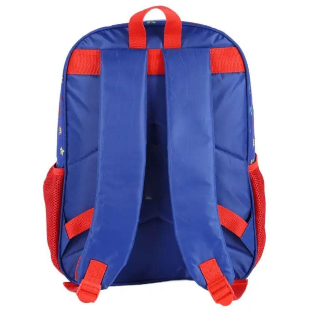 Mochila Costas Infantil Menino Super Mario Azul Vermelho Luxcel - 2