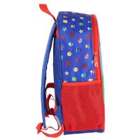 Mochila Costas Infantil Menino Super Mario Azul Vermelho Luxcel - 3