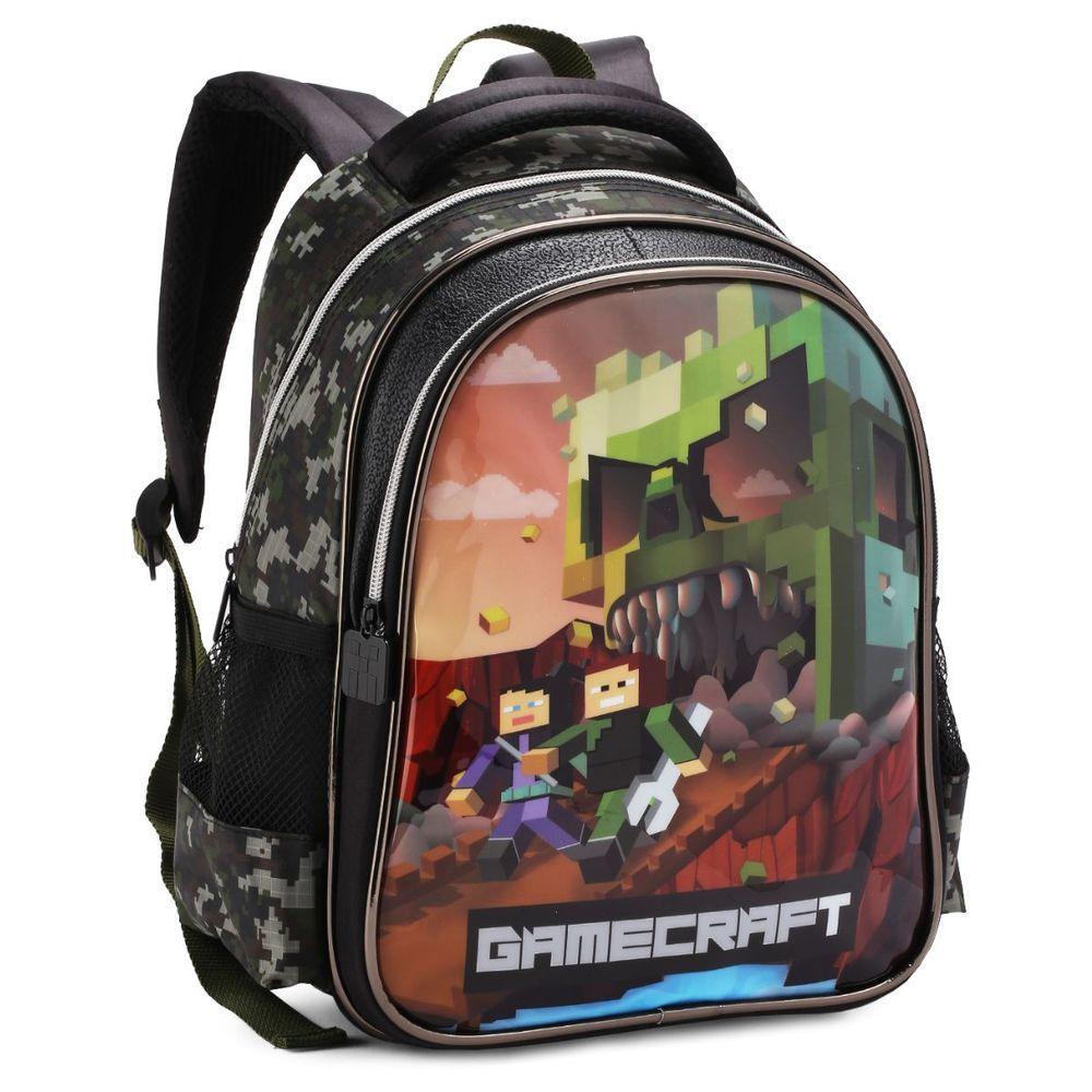 Mochila Costas Grande Escolar Infantil Menino Gamer Minecraft - 1
