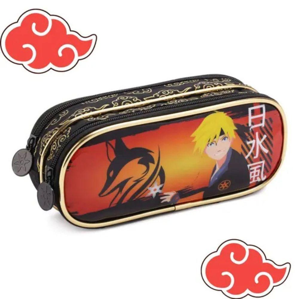 Kit Mochila Rodinhas Naruto Estojo Lancheira Infantil Escolar Menino Denlex - 4
