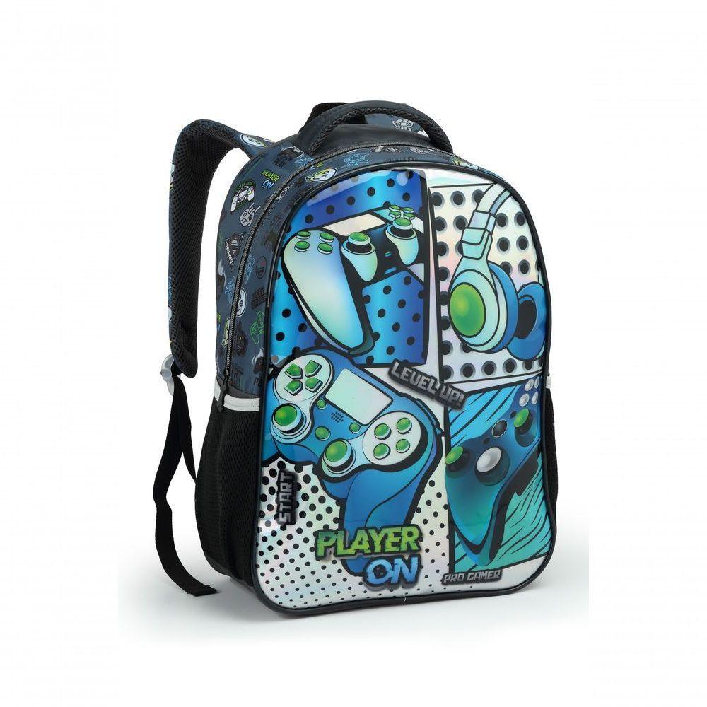 Mochila Costas Infantil Gamer Player On Escolar Jogos Video Game Seanite - 1